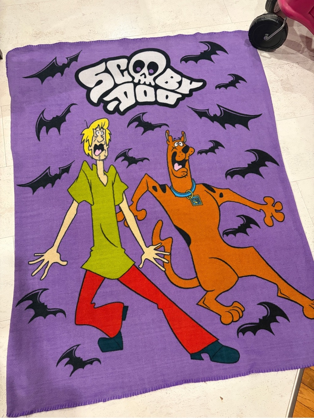 Y2K Scooby-Doo Purple Kids Blanket Featuring Scooby and Shaggy